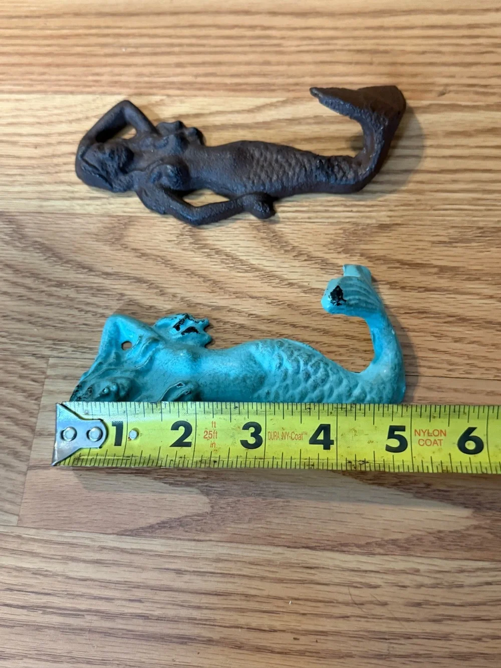 2 Cast Iron Antique Style Mermaid Figurine Hooks Nautical Rustic,Beach